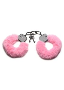 Master Series Cuffed in Fur Furry Handcuffs - Pink