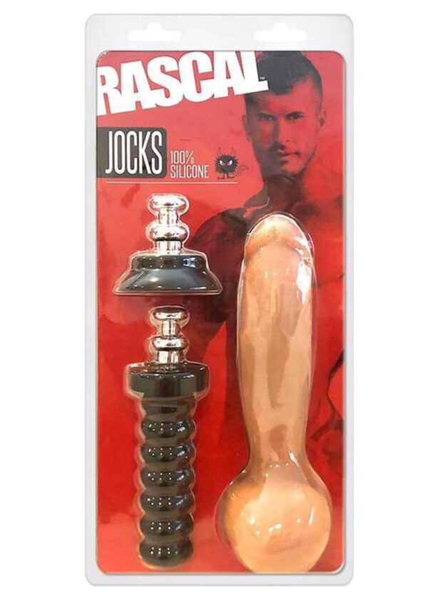 Rascal Jock Adam Silicone Cock Dildo with Silicone Handle or Suction Cup Base 8in - Vanilla