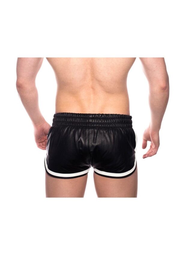 Prowler Red Leather Sport Shorts - XLarge - Black/White