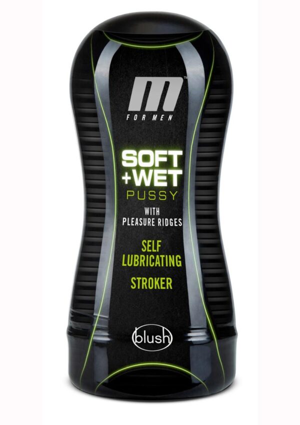 M for Men Soft and Wet Self Lubricating Masturbator Cup Ridge - Pussy - Vanilla