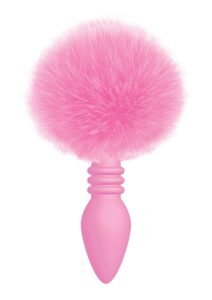 The 9`s - Cottontails Silicone Ribbed Bunny Tail Butt Plug - Pink