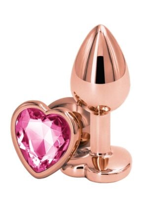 Rear Assets Rose Gold Heart Anal Plug - Small - Pink