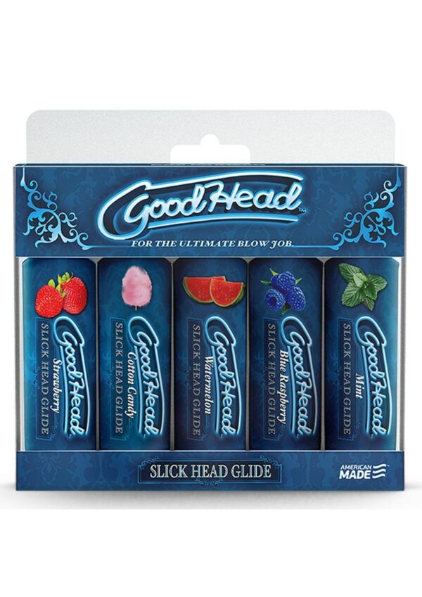 GoodHead Slick Head Glide Water Based Flavored Lubricants 5pc Set Assorted Flavors