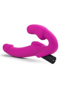 Temptasia Estella Strapless Silicone Vibrating Dildo with Rechargeable Bullet - Pink