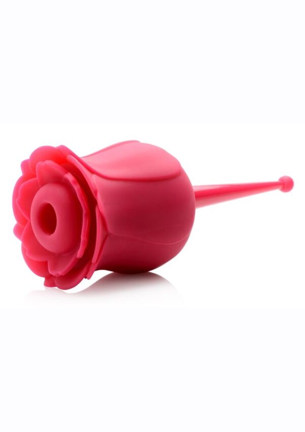 Inmi Bloomgasm Sucking and Vibrating Rose Silicone Rechargeable Clit Stimulator - Red