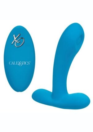 Silicone Remote Pulsing Pleaser Rechargeable Vibrator with Remote Control - Blue
