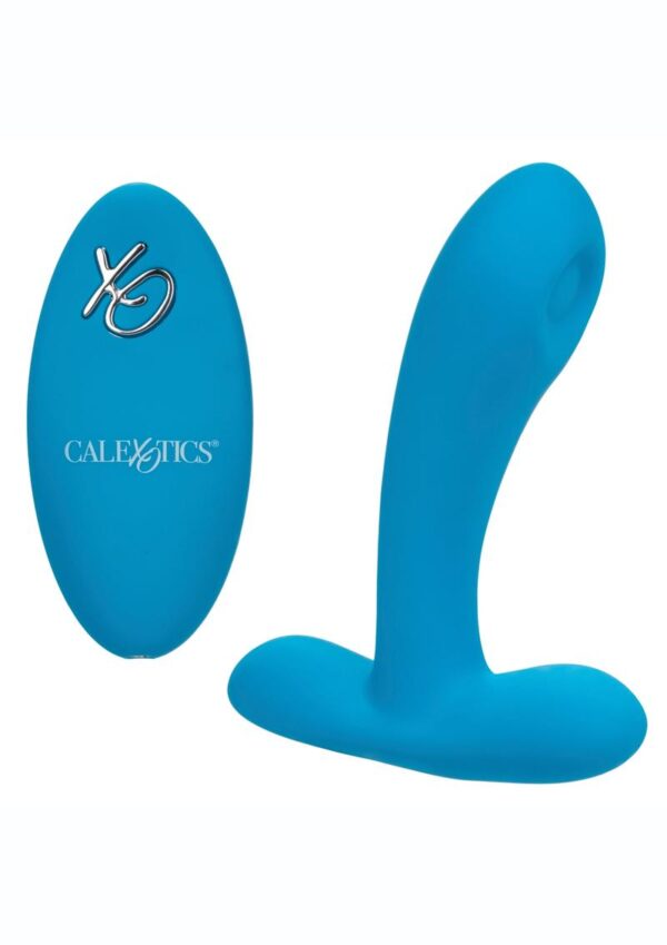 Silicone Remote Pulsing Pleaser Rechargeable Vibrator with Remote Control - Blue