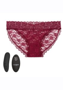 Remote Control Rechargeable Lace Panty Vibe Set - Small/Medium - Red