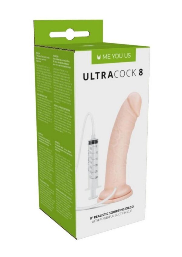 ME YOU US  Ultracock 8 Realistic Squirting Dildo 8in - Vanilla