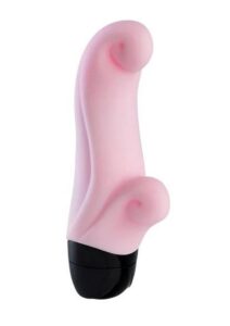 Ocean Silicone Deluxe Vibrator with Clitoral Stimulator -  Baby Rose Pink