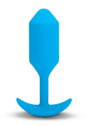B-Vibe Vibrating Snug Plug Rechargeable Silicone Anal Plug - Large - Blue