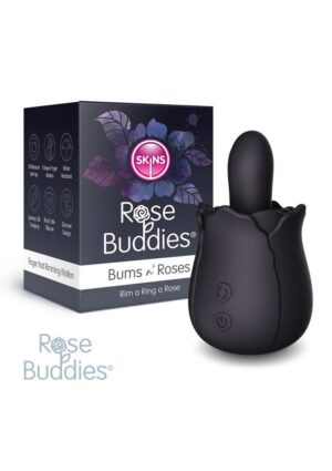 Skins Rose Buddies Bums N Roses Rechargeable Silicone Vibrator - Black