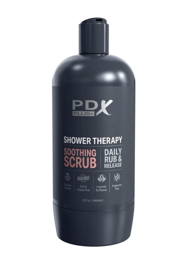 PDX Plus Shower Therapy Soothing Scrub Discreet Stroker - Caramel