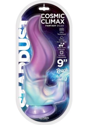 Stardust Cosmic Climax Silicone Dildo with Suction Cup 9in - Multicolor