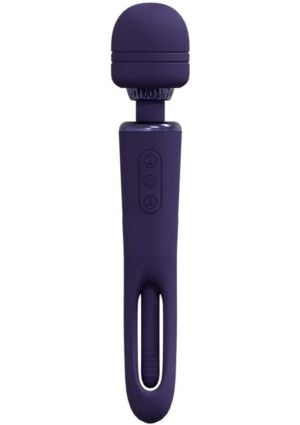 Vive Kiku Rechargeable Double Ended Wand with G-Spot Stimulator - Purple
