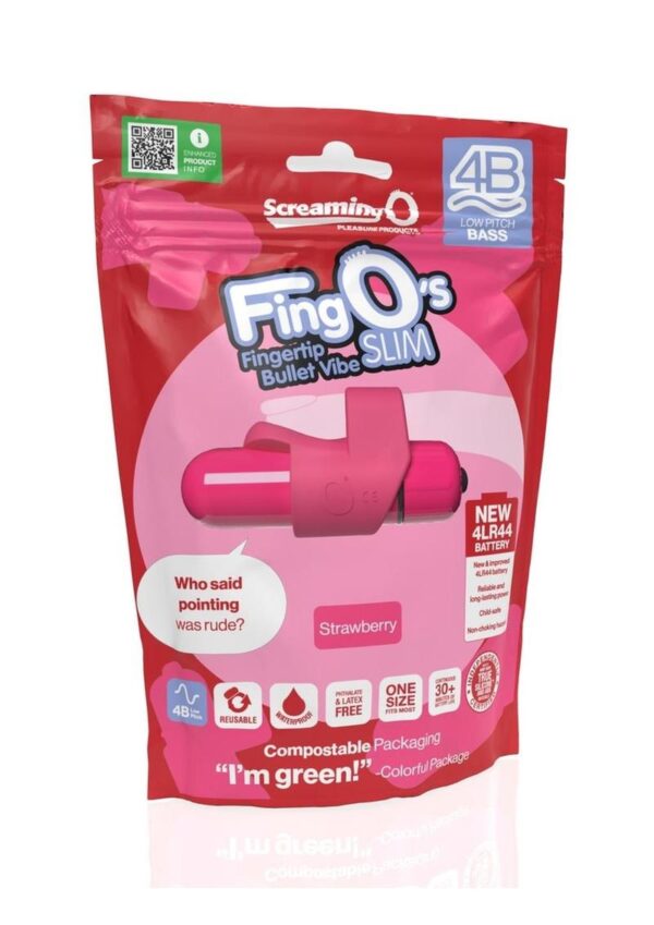 4B FingO Slim Finger Vibrator - Strawberry