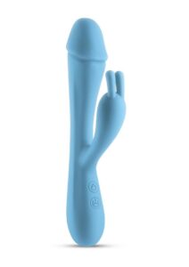 Obsessions Scarlett Rechargeable Silicone Rabbit Vibrator - Blue