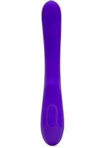 Nu Sensuelle Vivi Rechargeable Silicone Double Tapping Vibrator with Clitoral Stimulation - Deep Purple