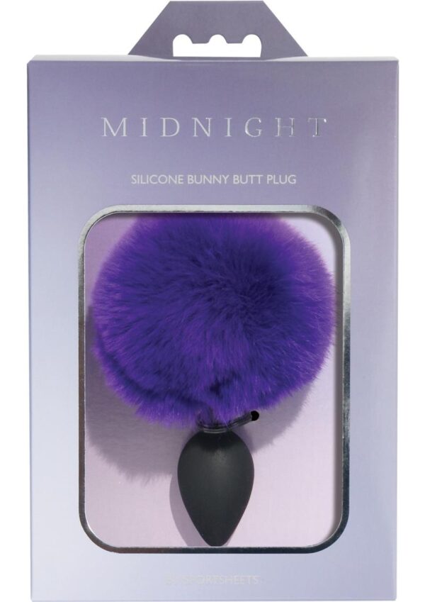 Sincerely Silicone Bunny Butt Plug -Black/Purple