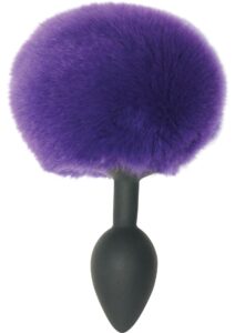 Sincerely Silicone Bunny Butt Plug -Black/Purple