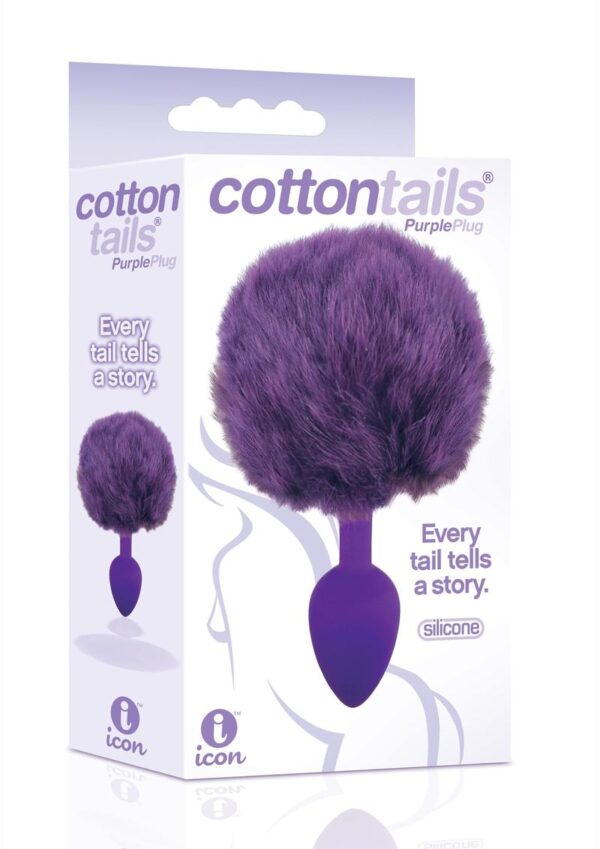 The 9`s - Cottontails Silicone Bunny Tail Butt Plug - Purple