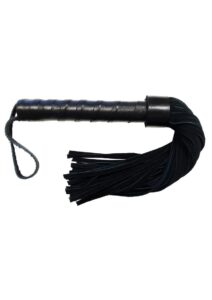 Rouge Leather Handle Suede Flogger - Black