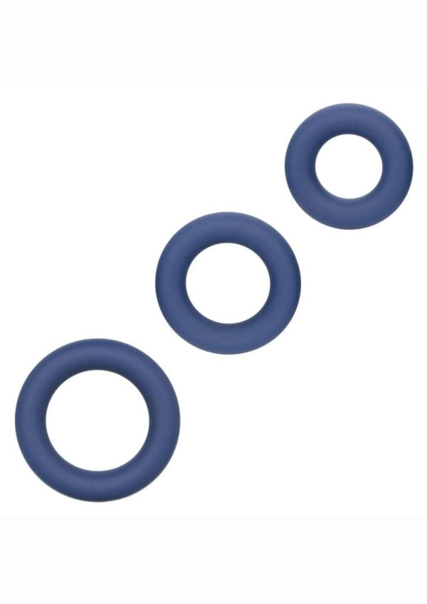 Link Up Ultra Soft Elite Set Silicone Cock Rings (Set of 3) - Blue