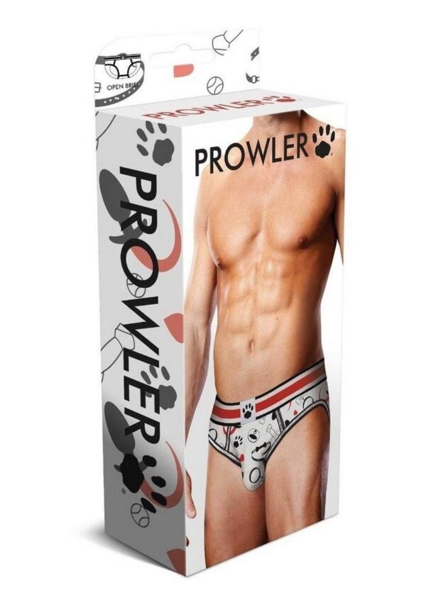 Prowler Puppie Print Open Brief - XSmall - White/Black