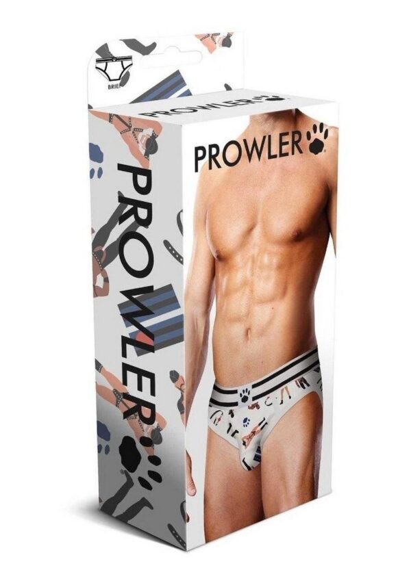 Prowler Leather Pride Brief - XSmall - White/Black