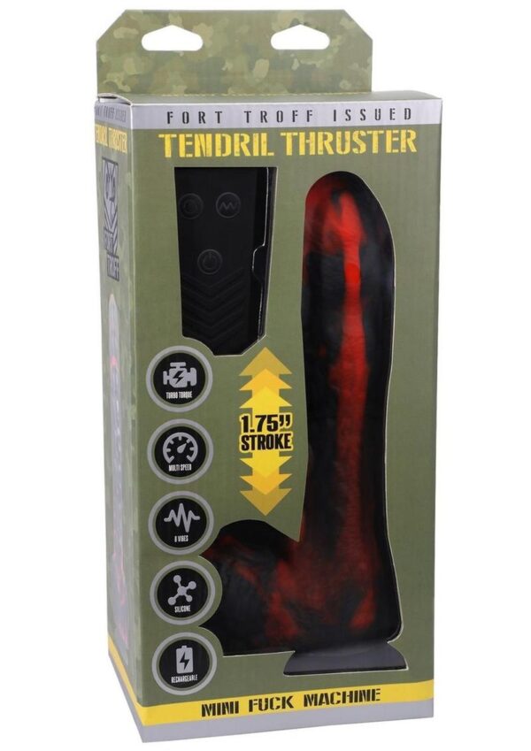 Fort Troff`s Tendrill Thruster Rechargeable Silicone Mini Machine Dildo - Red