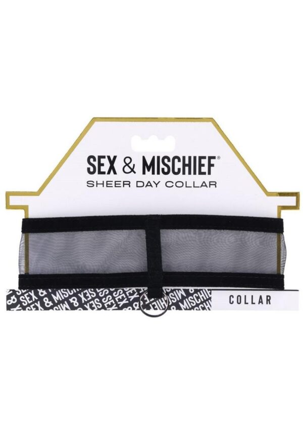 Sex and Mischief Sheer Day Collar - Black/Rose Gold