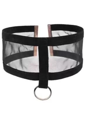 Sex and Mischief Sheer Day Collar - Black/Rose Gold