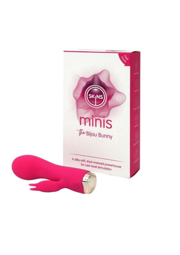 Skins Minis The Bijou Bunny Silicone Vibrator - White/Pink