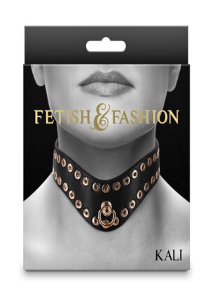 Fetish and Fashion Kali Collar - Black/Gold