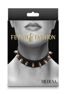 Fetish and Fashion Medusa Collar - Black/Gold