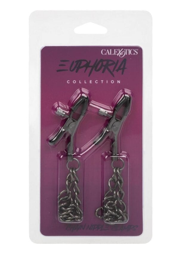 Euphoria Collection Chain Nipple Clamps - Black