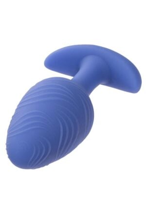 Cheeky Rechargeable Silicone Glow in The Dark Butt Plug - Large - Blue