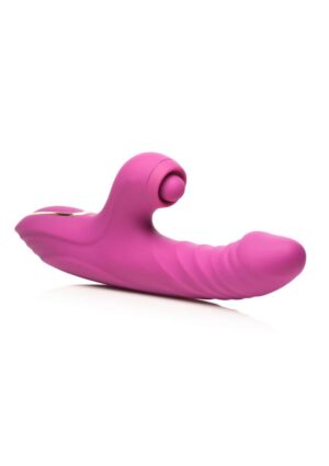 Inmi Bumping Bunny Thrusting Pulsing Rechargeable Silicone Rabbit Vibrator - Pink