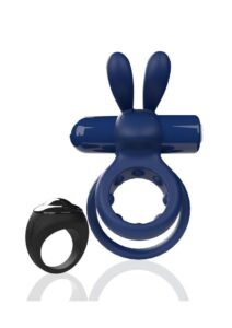 Screaming O Ohare Remote Control Rechargeable Silicone Vibrating Cock Ring - Blue