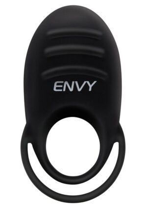 Envy Toys Rumbler Textured Rechargeable Silicone Dual Stamina Ring - Black