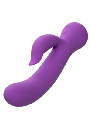 First Time Silicone Rechargeable Pleaser Dual Vibrator - Purple