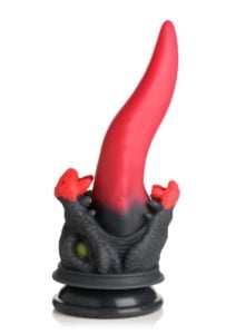 Creature Cock Dragon Roar Silicone Dildo - Red/Black