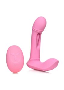 Flickers G-Flick Flicking G-Spot Rechargeable Silicone Vibrator with Remote - Pink