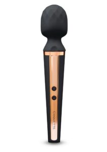 Coquette The Queen Wand Rechargeable Silicone Massager - Black/Gold