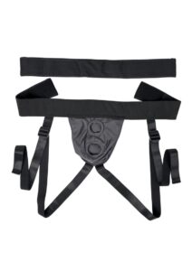 Gender X Double Rider Harness with Vibrating Ring - Black
