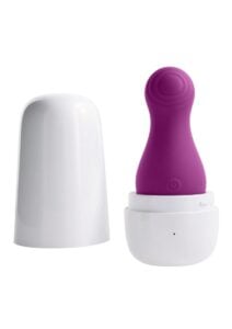 Playboy The Jet Set Tapping Rechargeable Silicone Clitoral Stimulator - White/Purple