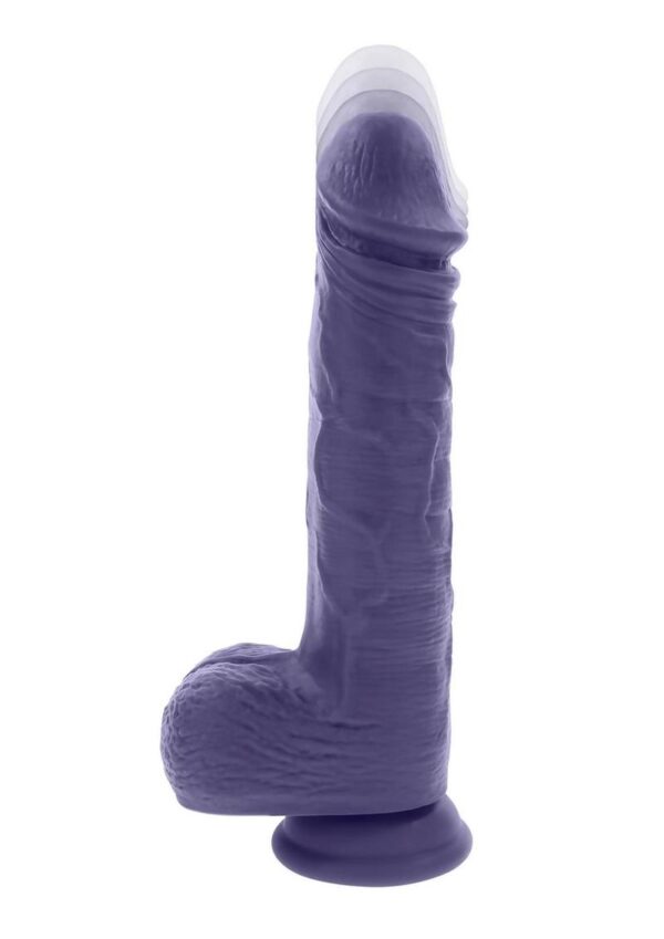 Pleasure Rider Rechargeable Silicone Thrusting Vibrating Dildo - Purple