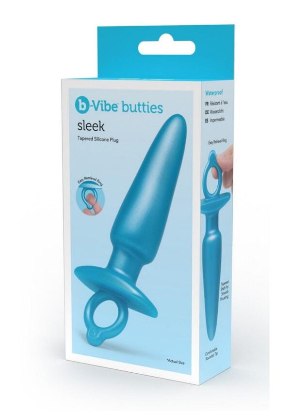 B-Vibe Sleek Silicone Plug - Blue