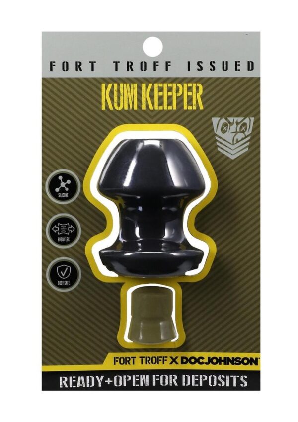 Fort Troff Kum Keeper Silicone Open End Anal Plug - Medium - Black