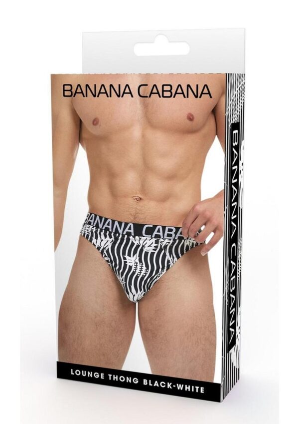 Banana Cabana Thong - Medium/Large - Black/White